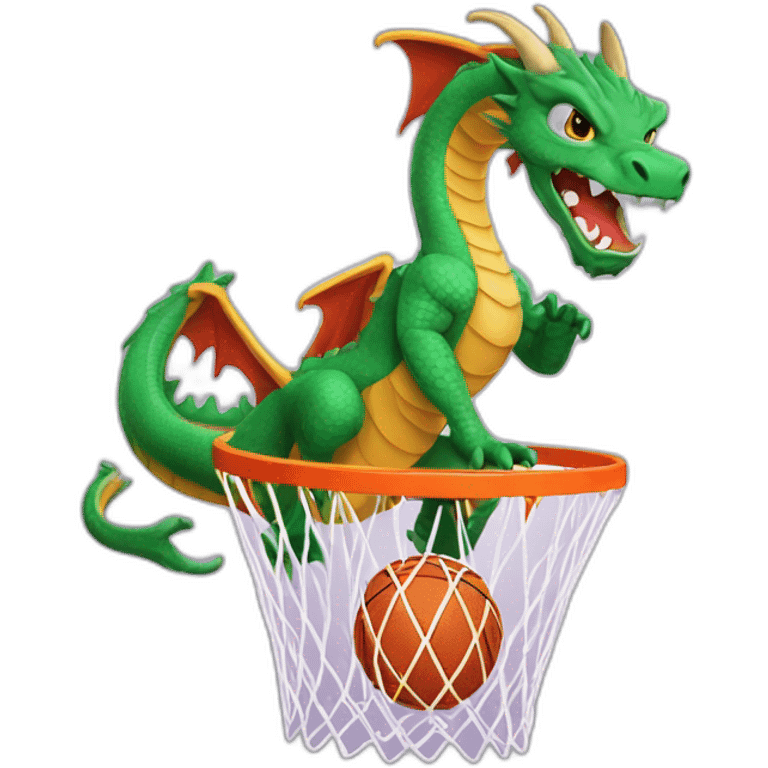 dragon sur une balle de basket emoji