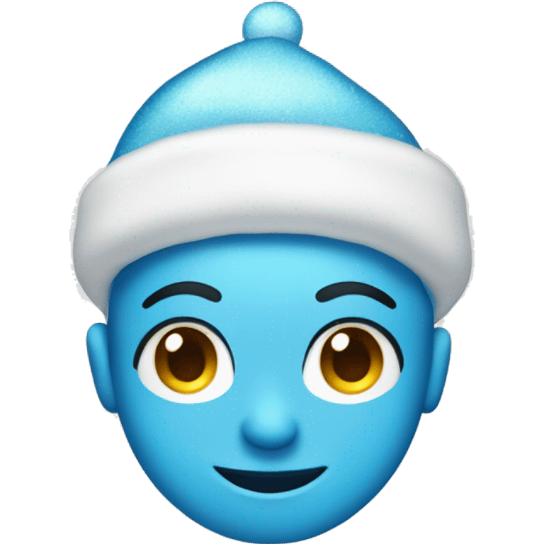 Make white a light blue christmas emoji with glitter  emoji