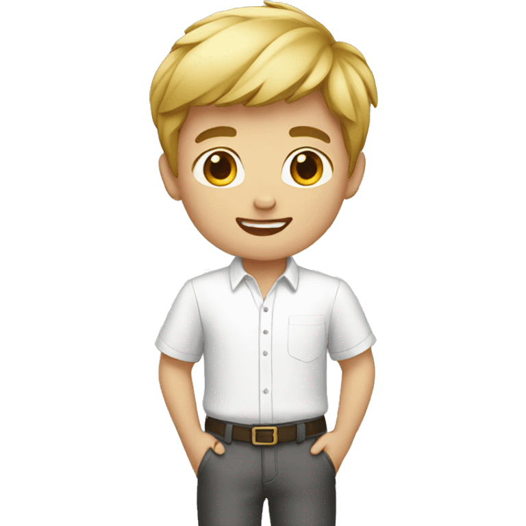 Boy with white shirt emoji