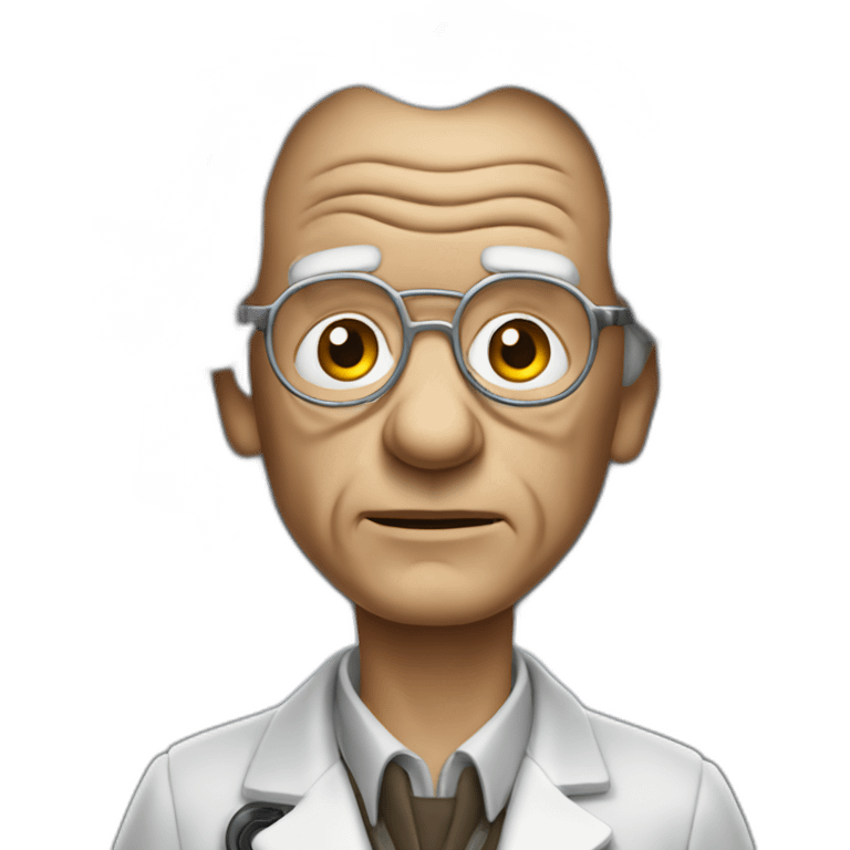 doc brown from back to the future without glasses emoji