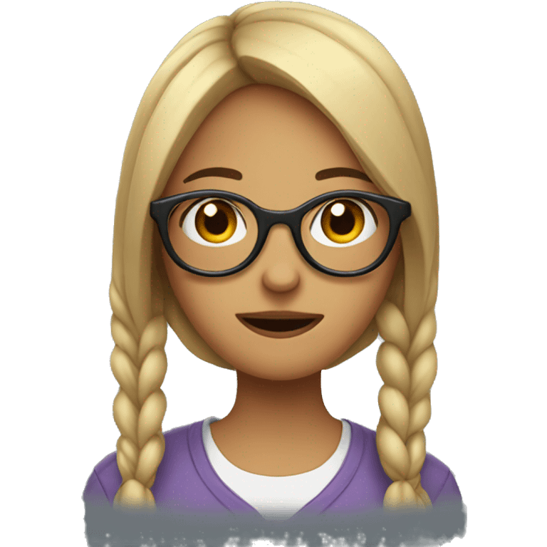 annoying girl with glasses emoji