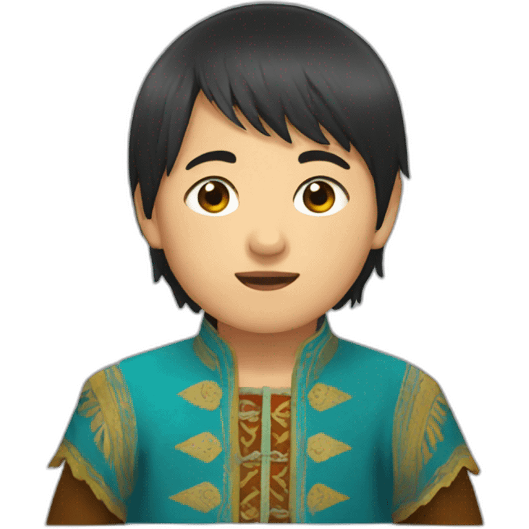 Kazakh boy play dombra emoji