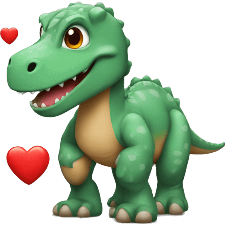 Dinosaurs with red hearts emoji