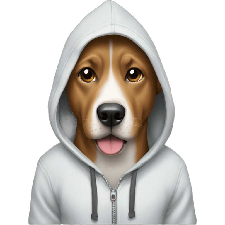 Dog wearing a hoodie emoji