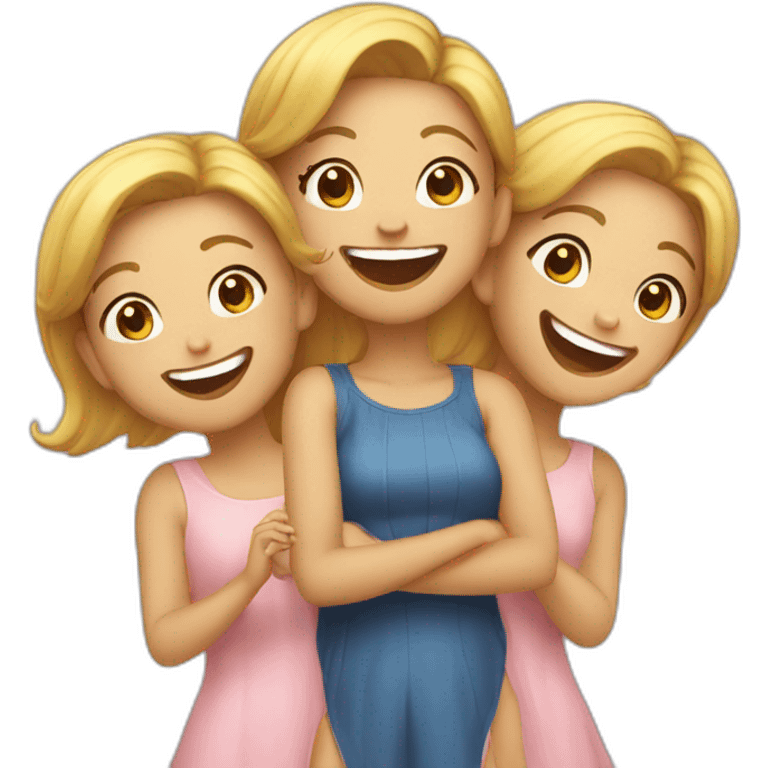 Three laughing girls emoji