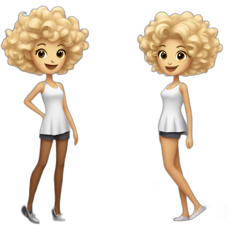 2 blond girls, one with curly hair, they really enjoy their visit of Paris  emoji