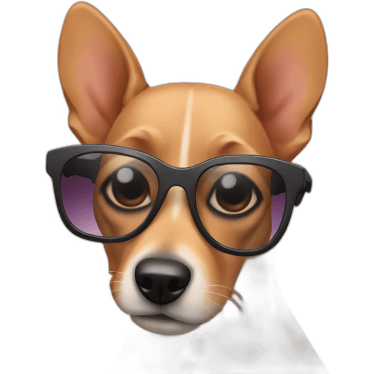 Pincher Dog with sunglasses emoji