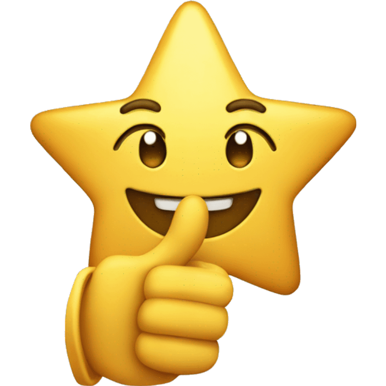 A star with a thumbs up emoji