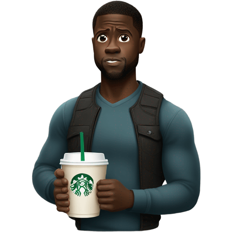 kevin hart sad with starbucks emoji