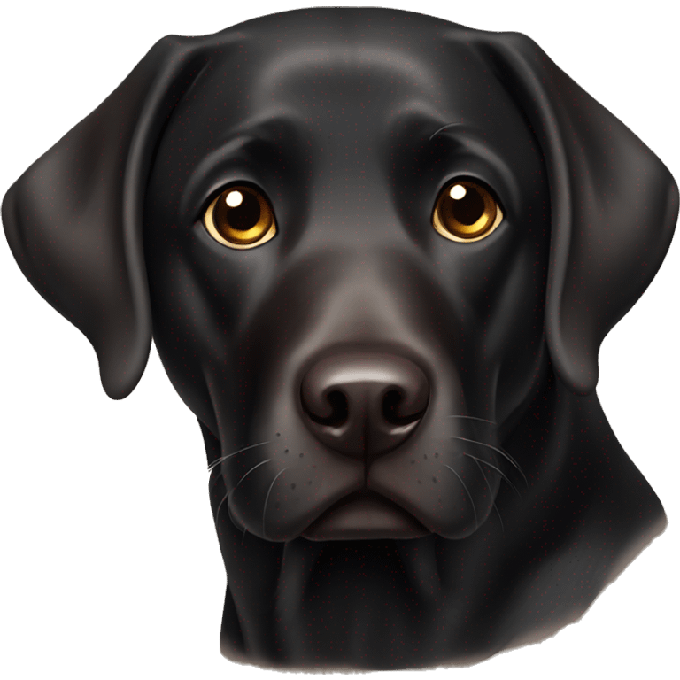 Black British Labrador with dark brown eyes emoji