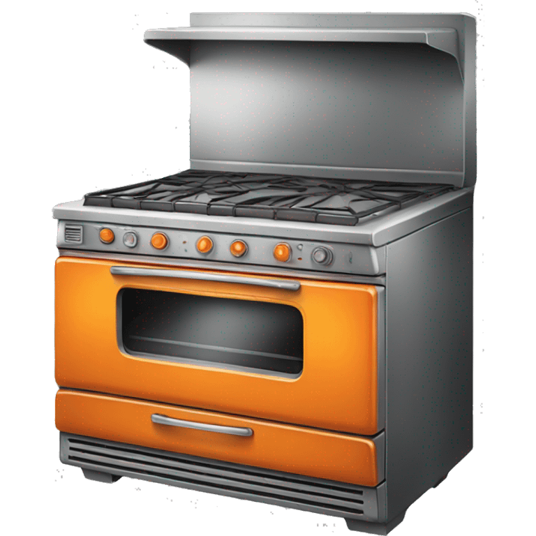 Realistic orange vintage oven emoji