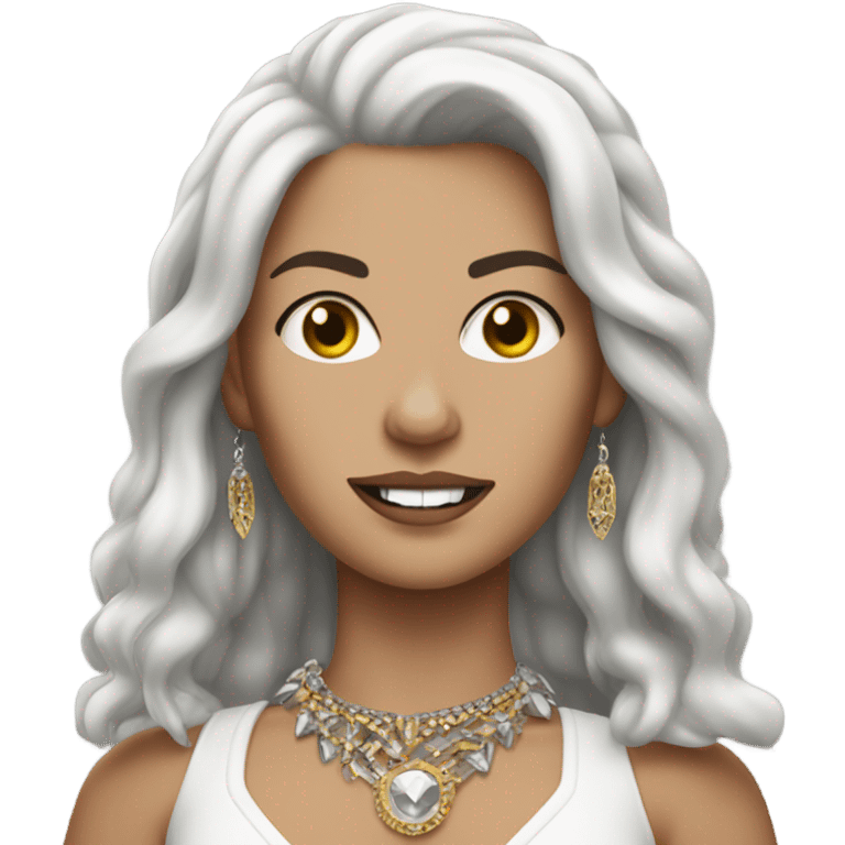 I am a whitr girl Use my image i am Deborah as a Queen of rock with jewelry emoji