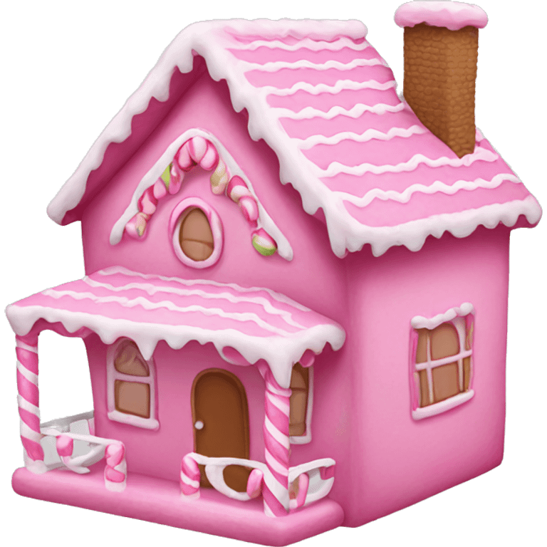 pink gingerbread house emoji