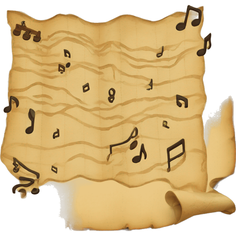 Treasure map with music inside emoji