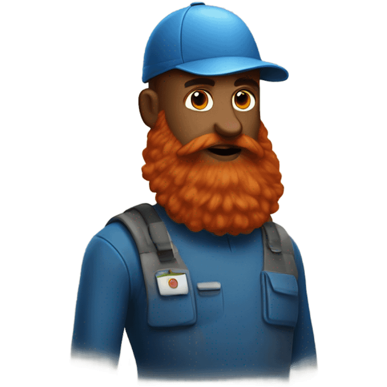 Elementary custodian with a long red beard  emoji