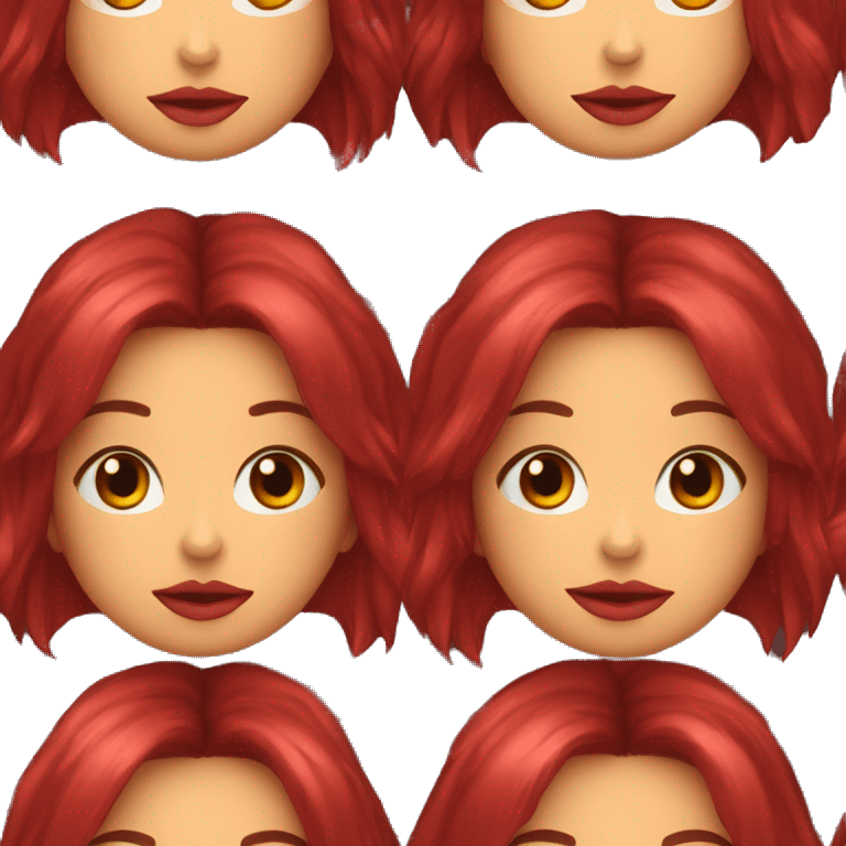 Chica morena y labios rojos y pelo lasio con flequillo  emoji