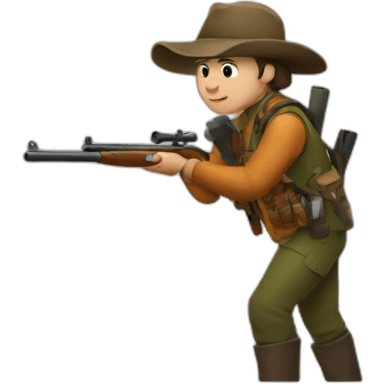 Hunter with a gun during a hunt emoji