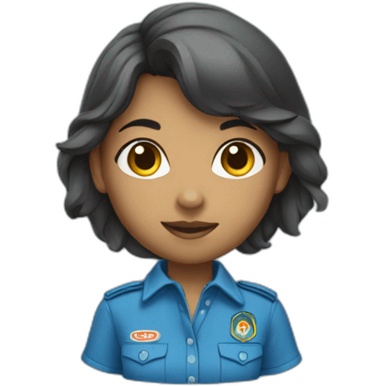 Scout girl with blue shirt with skirt  emoji