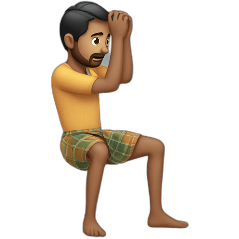  A man tying lungi in his head emoji