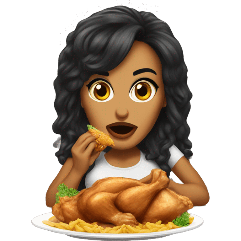 Lisa Ann eating chicken emoji