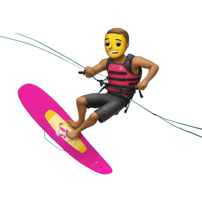 man kitesurfing on a twintip board emoji