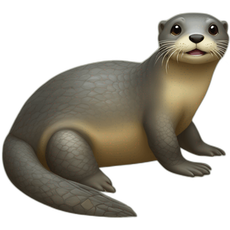 Loutre sur une tortue emoji