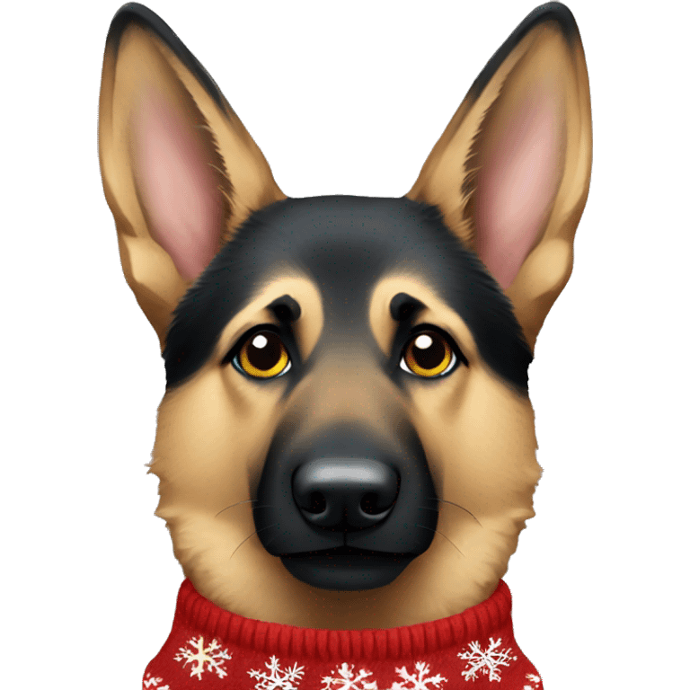 german shepherd with a christmas sweater  emoji