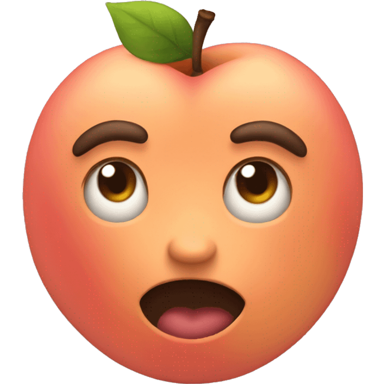 brown peach emoji