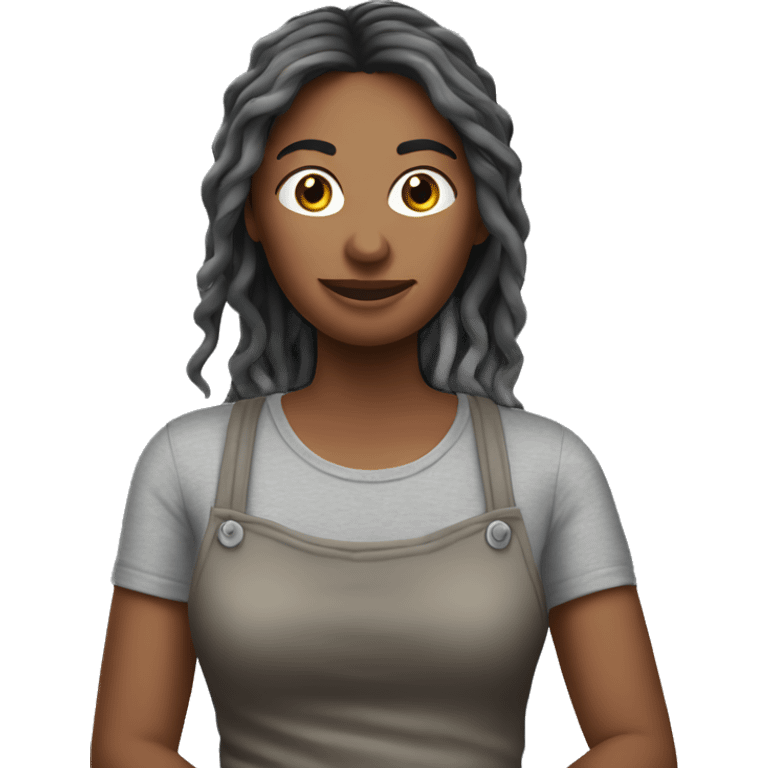 woman holding spaghetti in grey shirt emoji