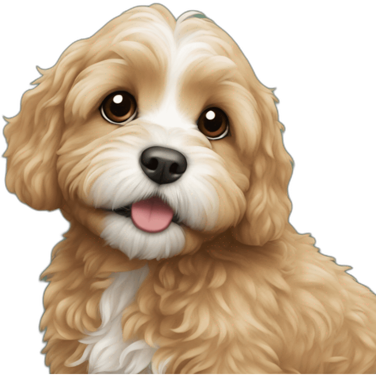 Cavapoo kissing emoji