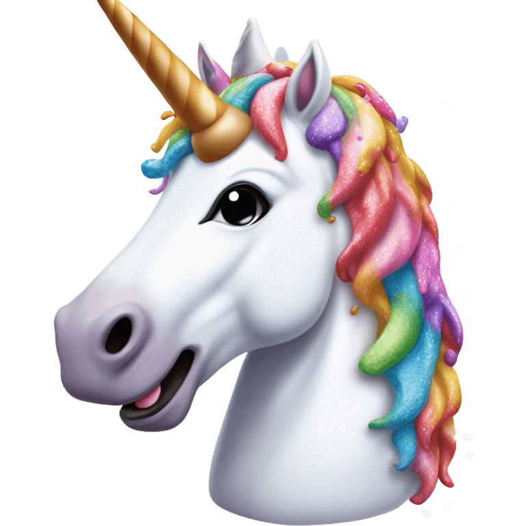 Unicorn eating ice cream emoji