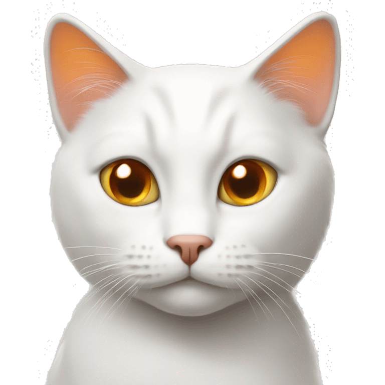 White cat with orange tail emoji