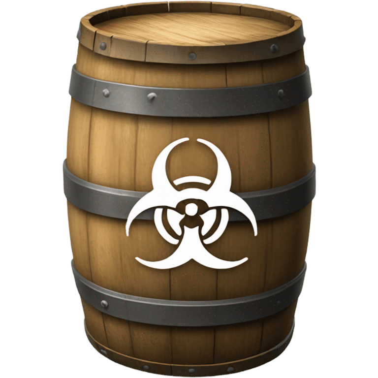 Biohazard symbol on a barrel emoji