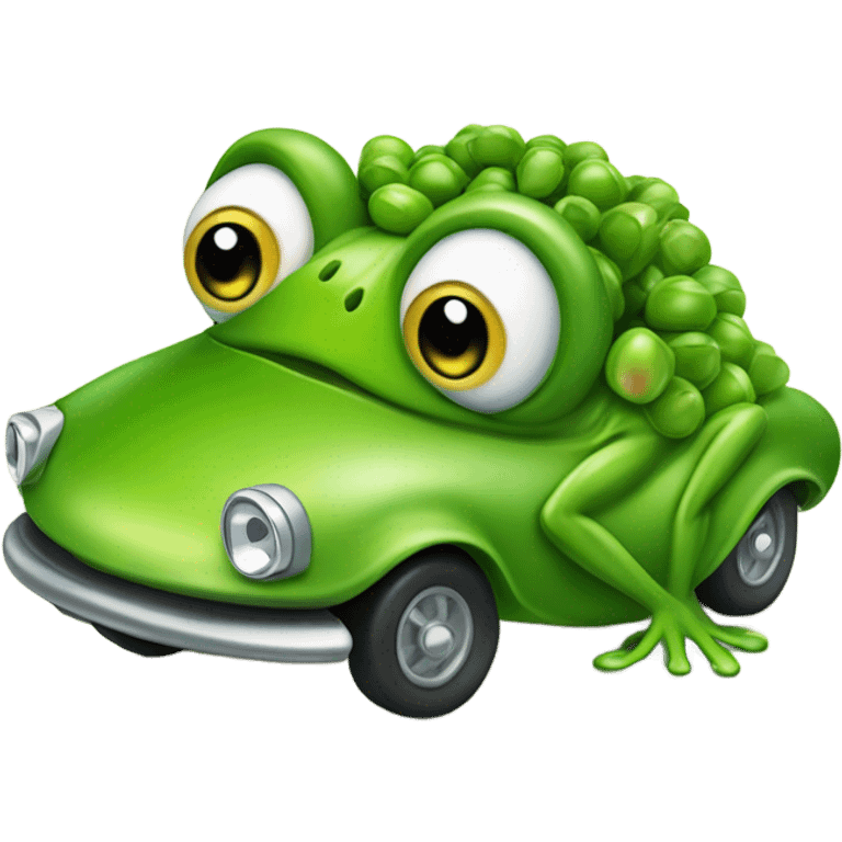 Frog driving pea csr emoji