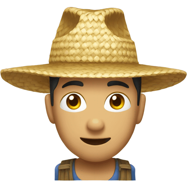 Straw rice farmer hat emoji