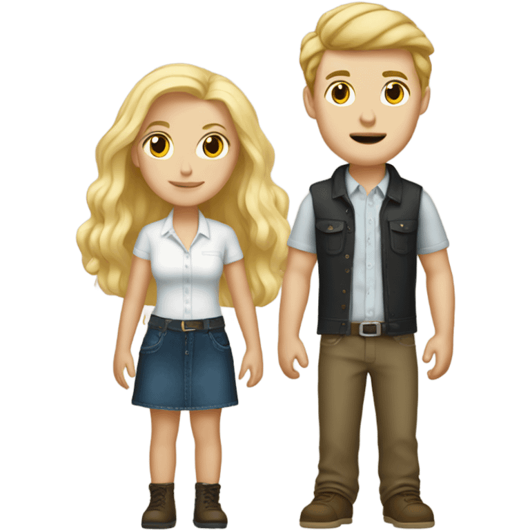 Tall country white boy with blonde girl  emoji