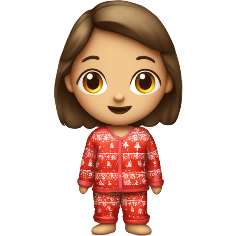 Little girl in Christmas pyjamas  emoji