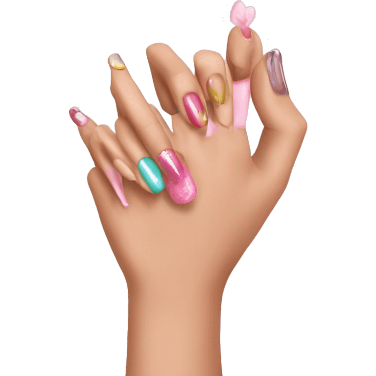 Uñas muy girly  emoji