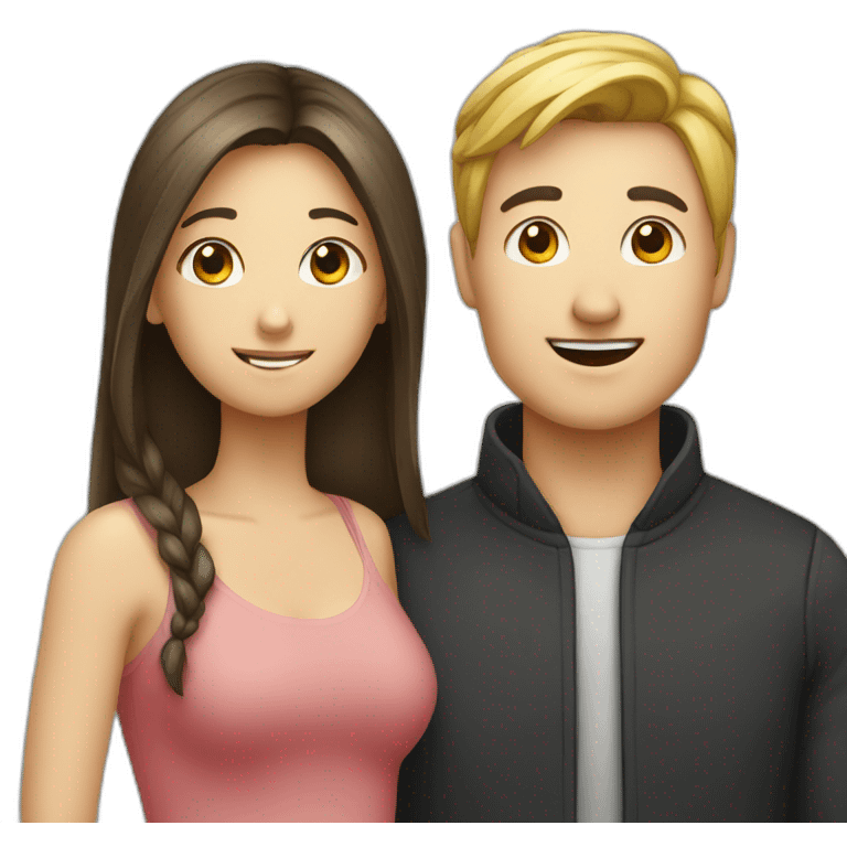 Couple with a european and a chinese emoji