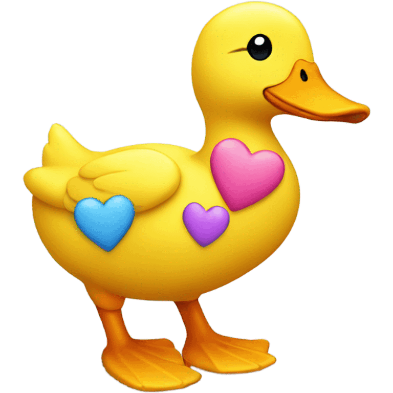 yellow duck with hearts emoji