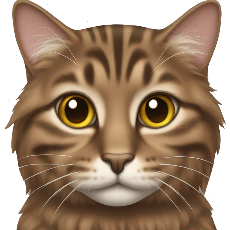 brown long haired tabby cat  emoji