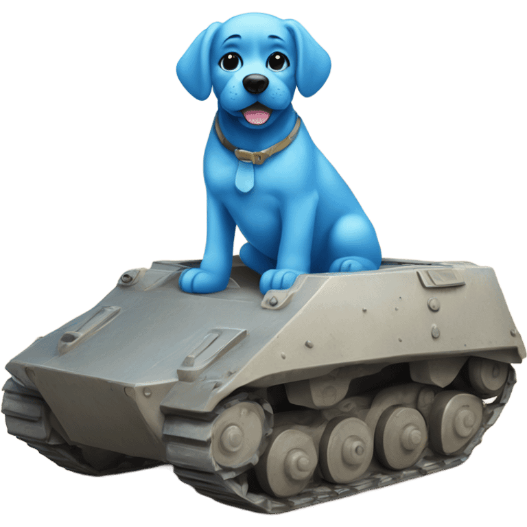 Blue dog with edge on the tank emoji