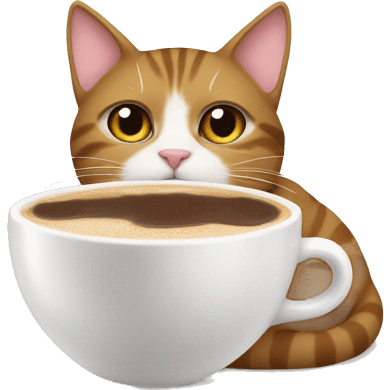 cat drinking a mocha emoji