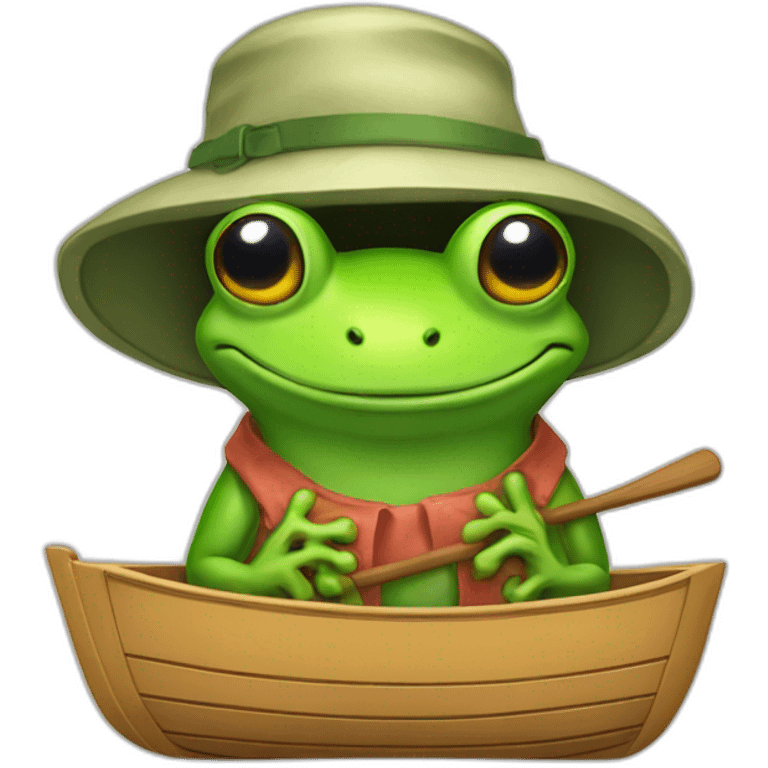 Bucket hat frog rowboat emoji