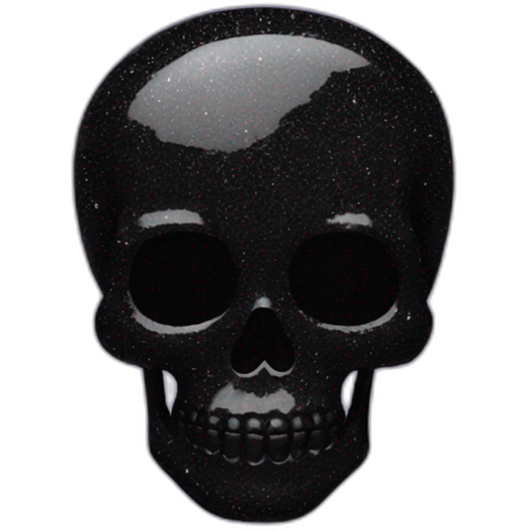 Black glitter skull emoji