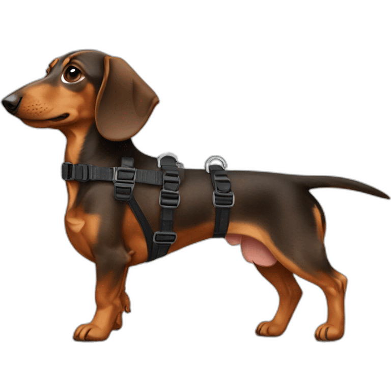 dachshund with harness in your body  emoji