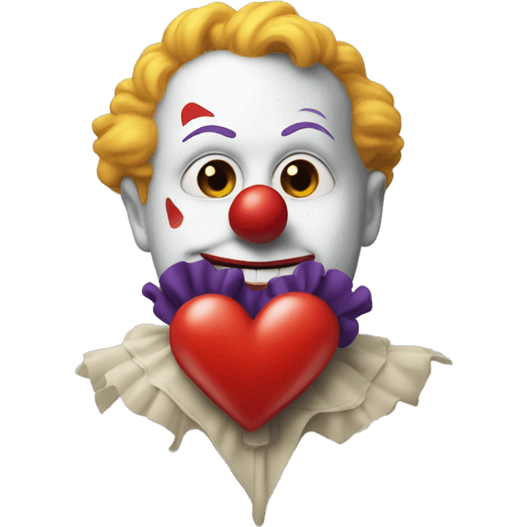 Heart with clown  emoji