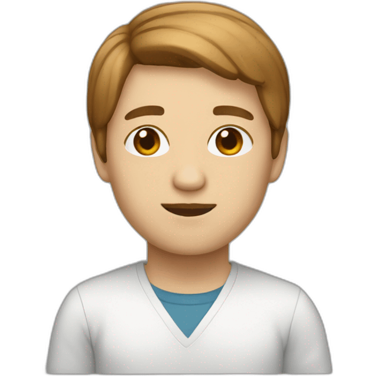 programmer white skin brown hair emoji