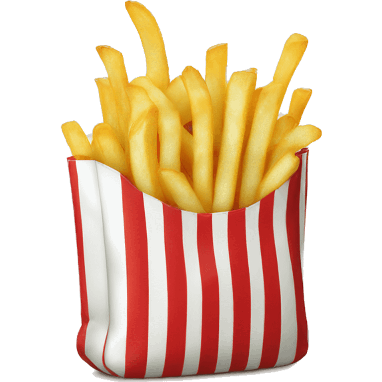 french fries in red white striped bag emoji