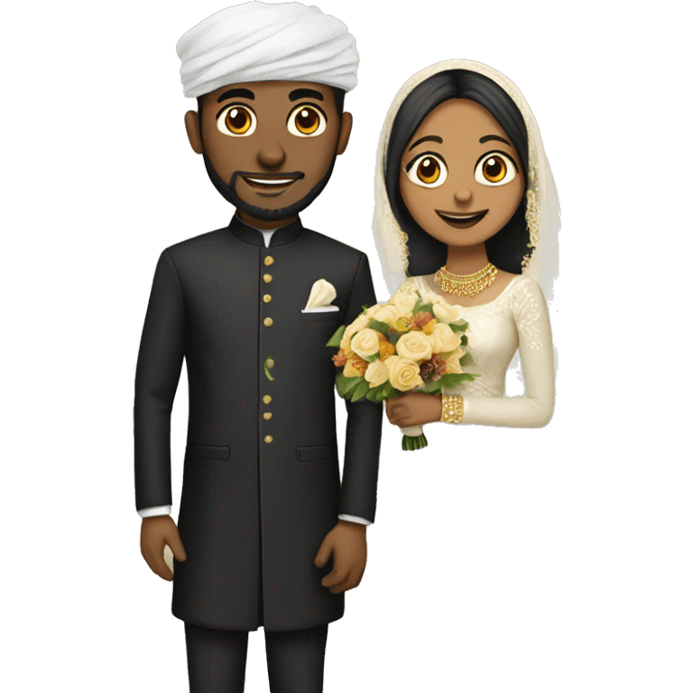 Black and Desi Muslim wedding emoji